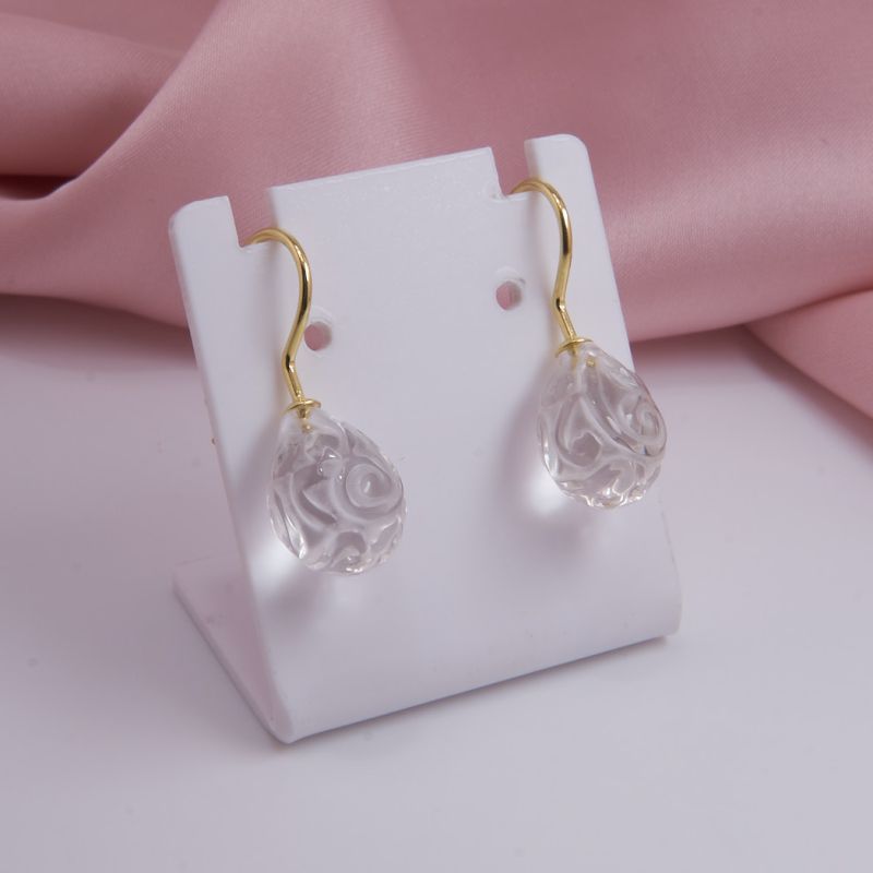 Preview: Bergkristall Ohrringe graviert